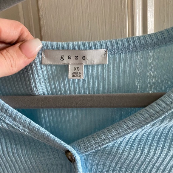 Baby Blue Ruffled Long Sleeve - Picture 2 of 7